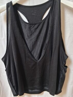 Vuori Womens Black Layered Racerback Activewear Tank Top Large